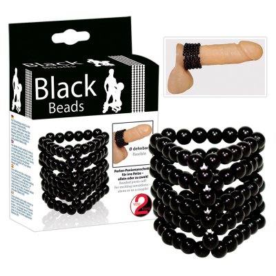 Black Beads Cock Ring black