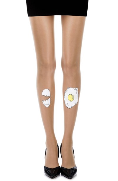 “Sunny Side Up” Skin Sheer Print Tights