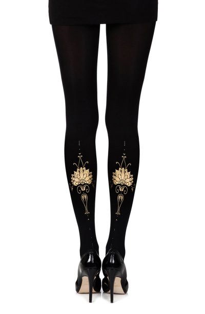 “Egyptian Goddess” Black Print Tights