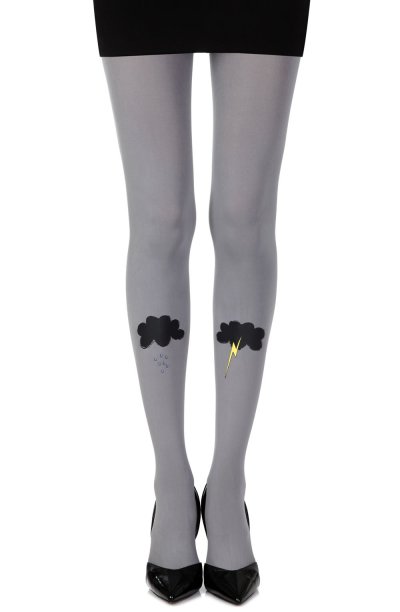 “The Perfect Storm” Grey Print Tights