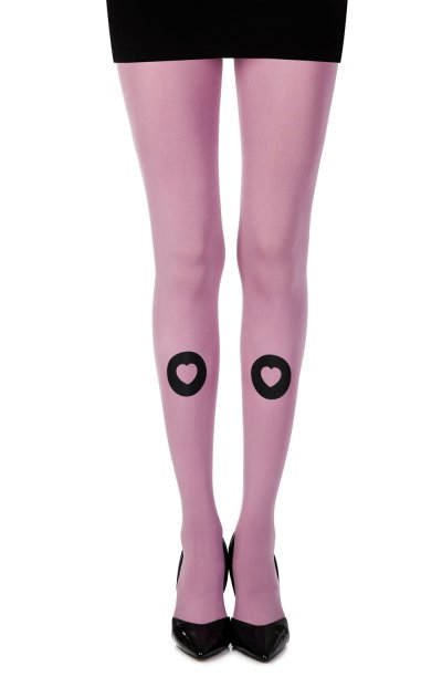 “Into My Heart” Violet Print Tights
