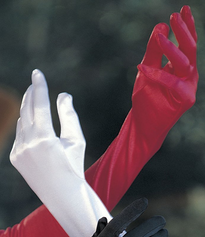 Dámské rukavice saténové 219 bílá Shirley of Hollywood