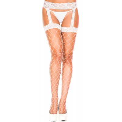 Lace top diamond net spandex garterbelt stockings
