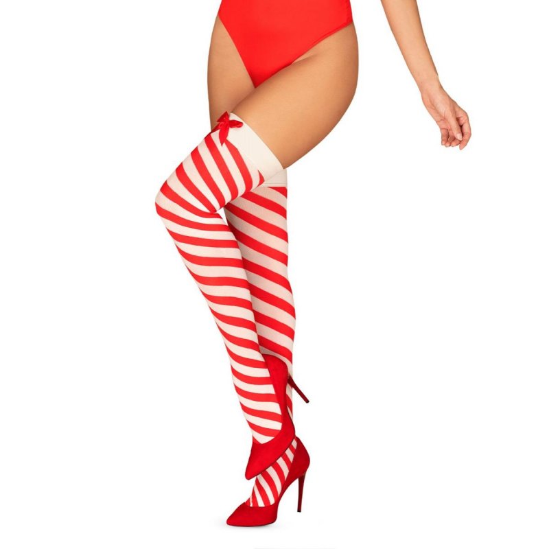 Kissmas Stockings L/XL bílá Obsessive