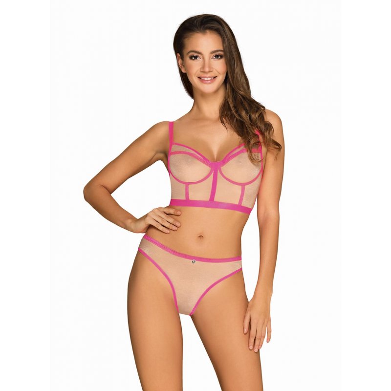 Nudelia 2-piece Bra Set - Nude/Pink L/XL růžová Obsessive