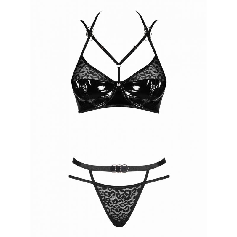 Bagirela 2-Piece Bra Set - Leopard Print S/M černá Obsessive