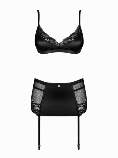 Blanita 3-piece Lace Suspender set - Black