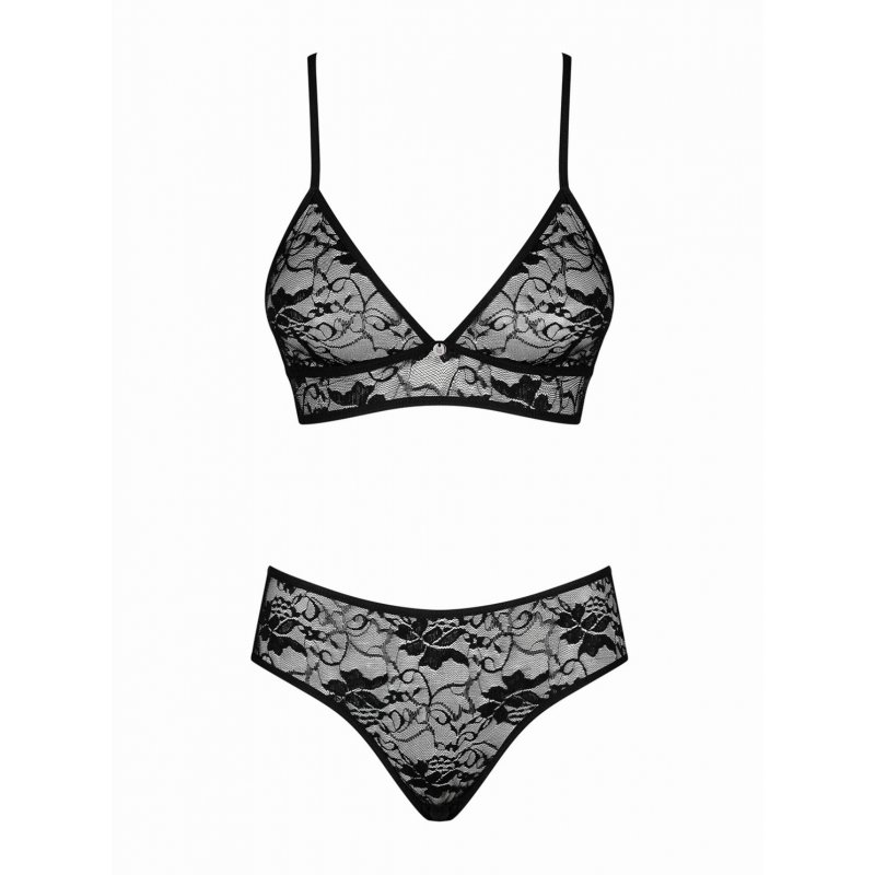 Kokietta 2-piece Lace Bra Set - Black L/XL černá Obsessive