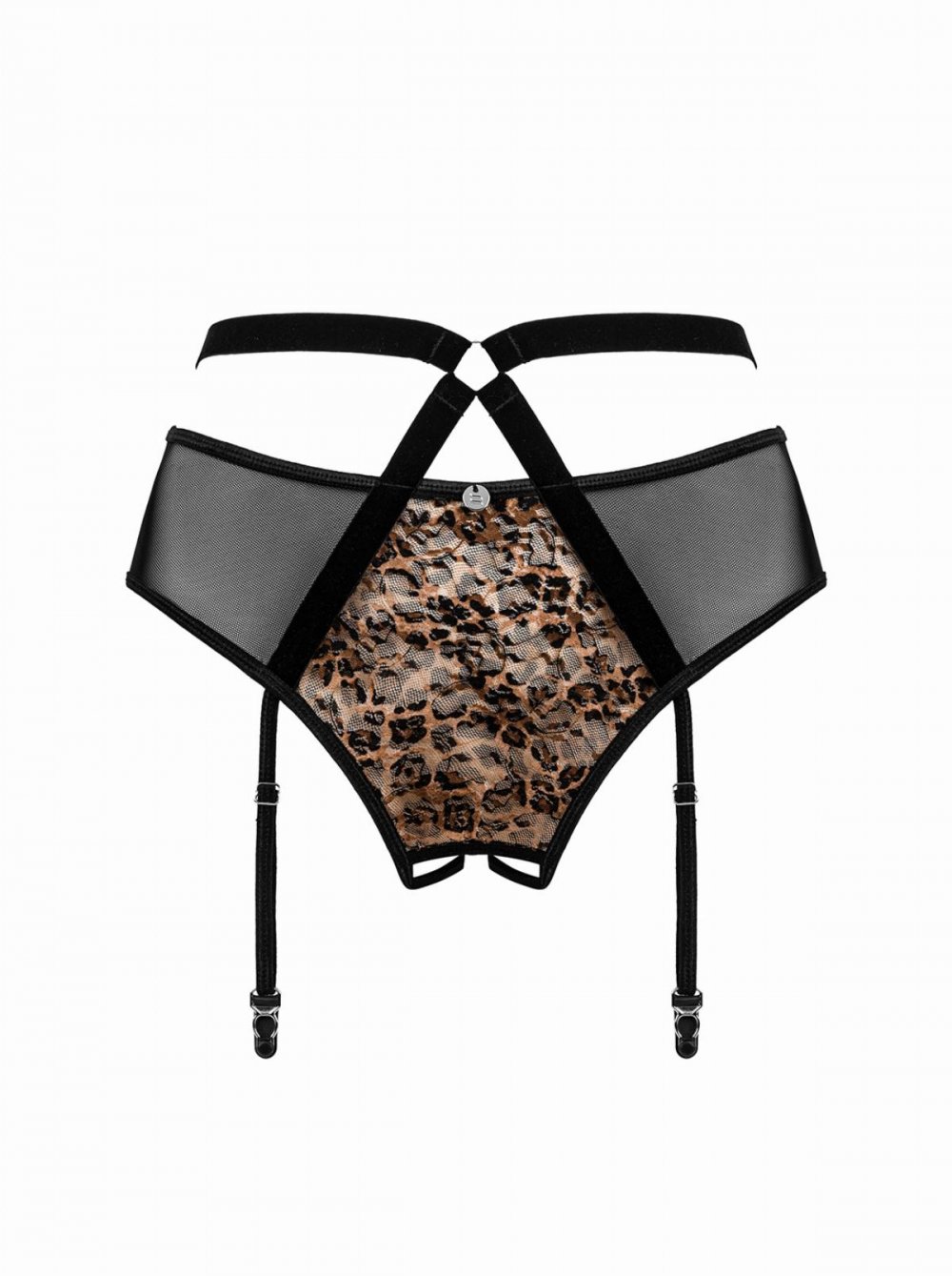 Allunes Sexy Suspender Belt - Leopard Print S/M Obsessive