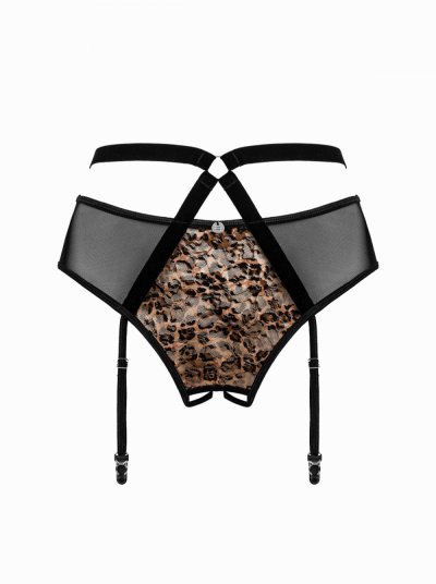 Allunes Sexy Suspender Belt - Leopard Print