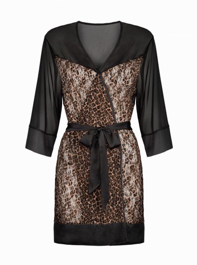 Allunes Kimono - Leopard Print - Curvy